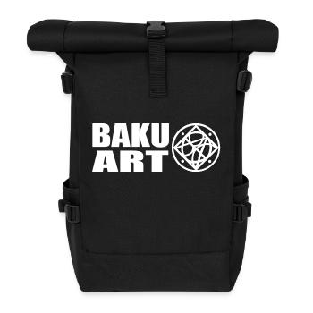 Logo White - Rolltop Rucksack - Schwarz - Vorne