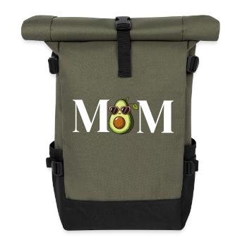 MOM Avocado Mamacado lustiges Obst für Mütter - Rolltop Rucksack - Olive/Schwarz - Vorne