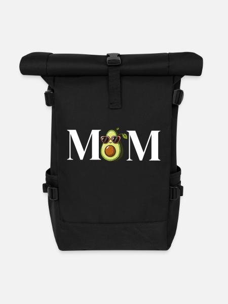 MOM Avocado Mamacado Fun Fruit for Moms - Roll Top Backpack - black