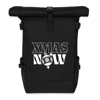Festliche Weihnachtsornament-Typografie - Rolltop Rucksack - Schwarz - Vorne