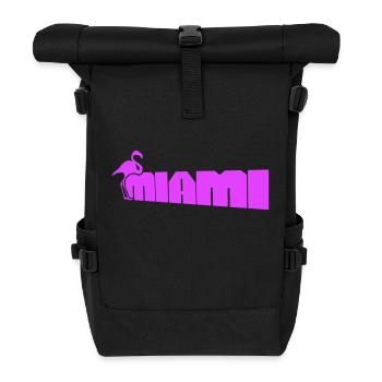Miami États-Unis Flamingo Bird Amérique Floride Voyage - Sac à dos roll top - noir - Devant