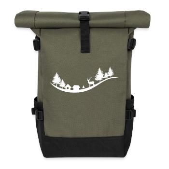 winter - Roll Top Backpack - olive/black - Front