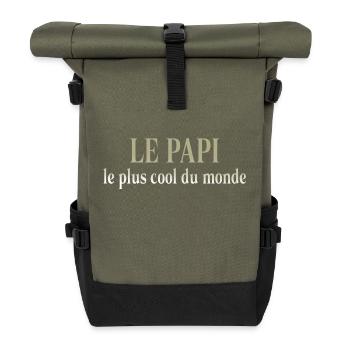 PAPI PAPA GRAND PERE HUMOUR PAPY - Sac à dos roll top - olive/noir - Devant