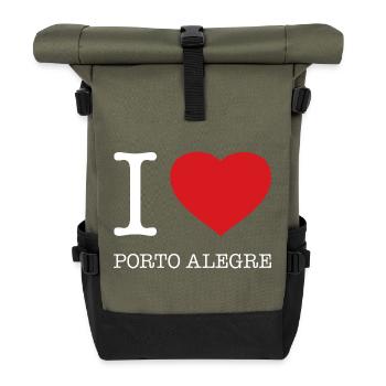 I LOVE PORTO ALEGRE - Roll Top Backpack - olive/black - Front