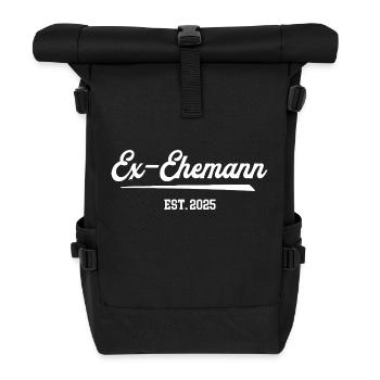 Ex Ehemann 2025 Scheidung Exmann Geschieden - Rolltop Rucksack - Schwarz - Vorne