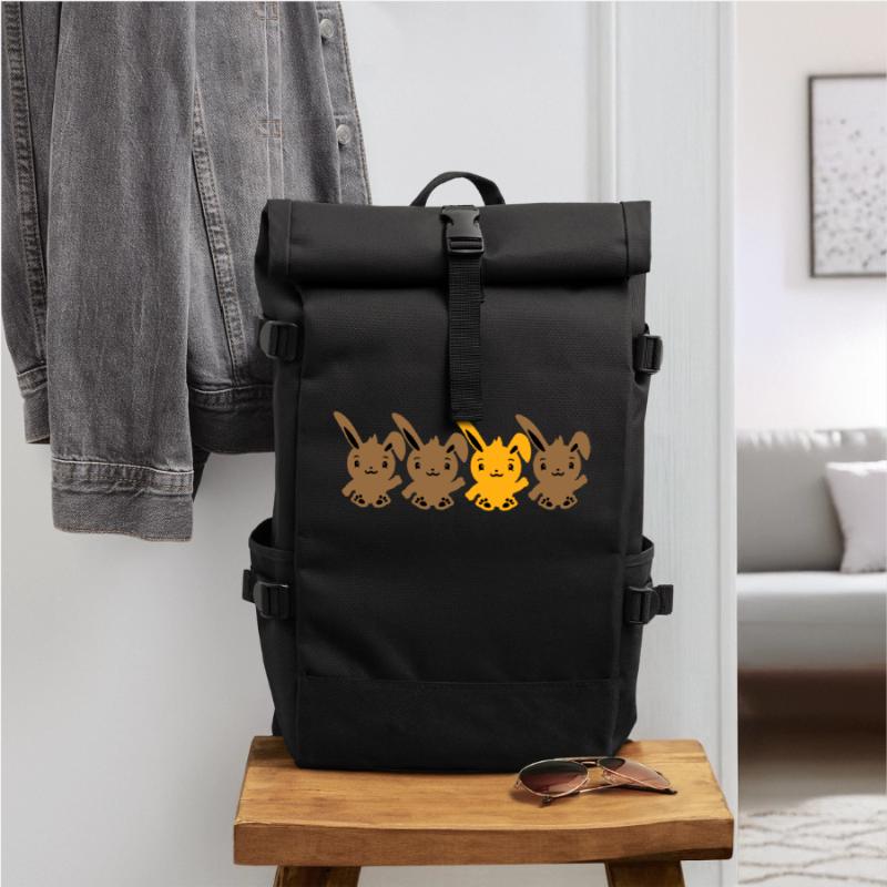 4 Bunny Friends Difference Be Different Different Roll Top Backpack