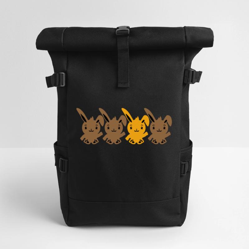 4 Bunny Friends Difference Be Different Different Roll Top Backpack