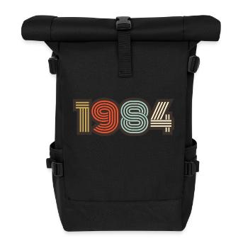 1984 rétro vintage - Sac à dos roll top - noir - Devant