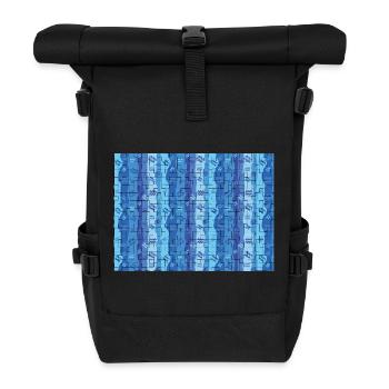 Aquarius Gekachelte Streifen - Rolltop Rucksack - Schwarz - Vorne