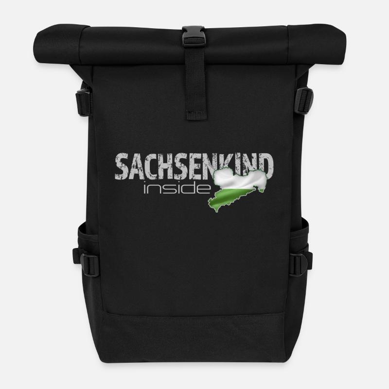 Sachsenkind inside - Sachsen - Rolltop Rucksack - Schwarz