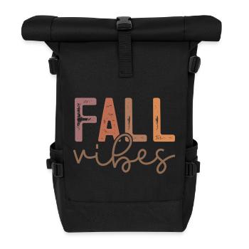 Herbstliche Vibes mit warmen Erdtönen - Rolltop Rucksack - Schwarz - Vorne