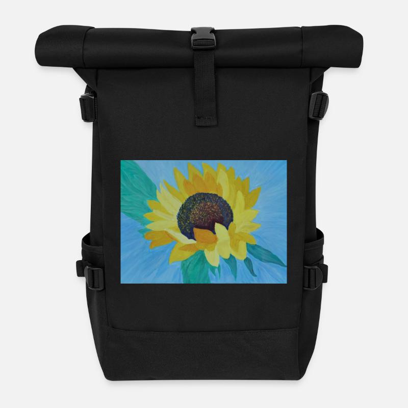 Sonnenblume Bunte Malerei Kunst - Rolltop Rucksack - Schwarz