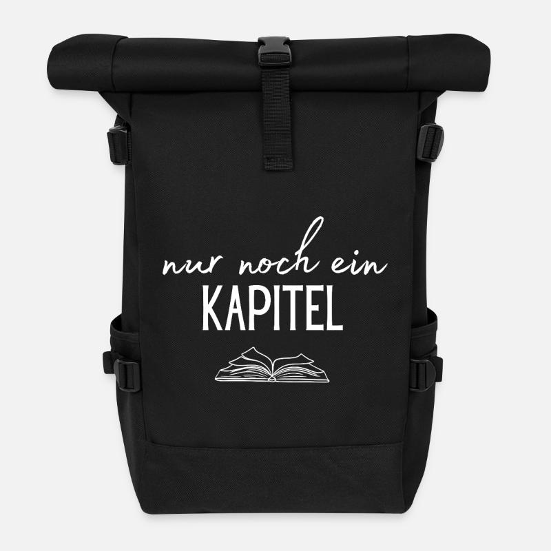 Nur noch ein Kapitel – Design für Buchliebhaber - Rolltop Rucksack - Schwarz