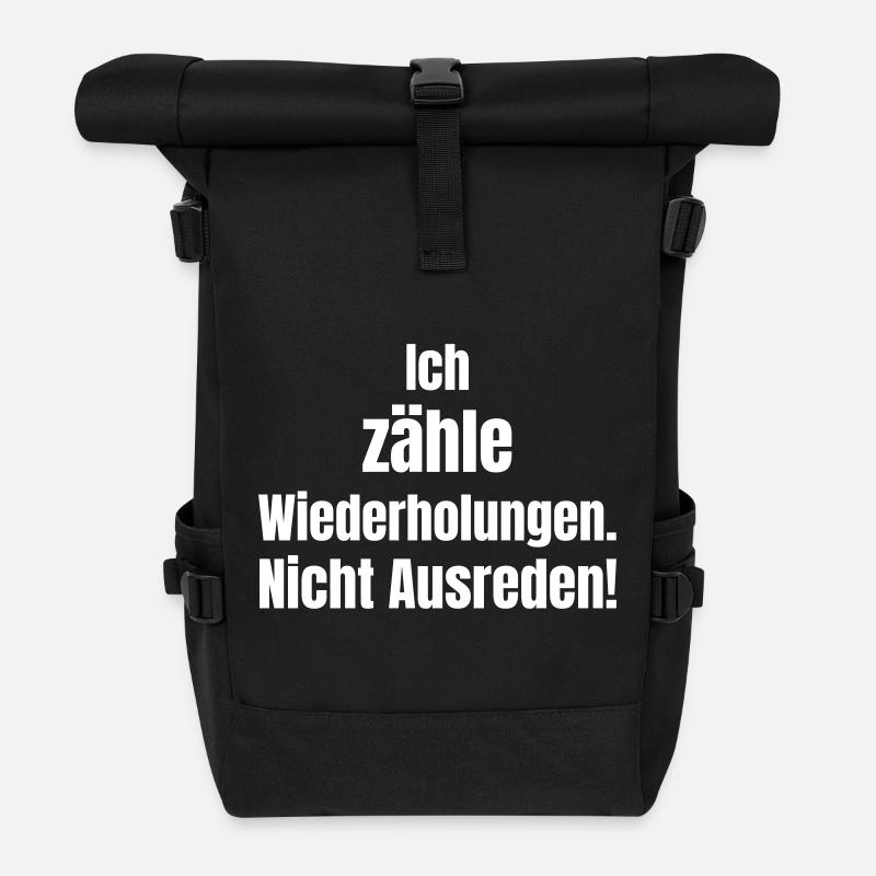 Je compte les répétitions – pas d’excuses - Sac à dos roll top - noir