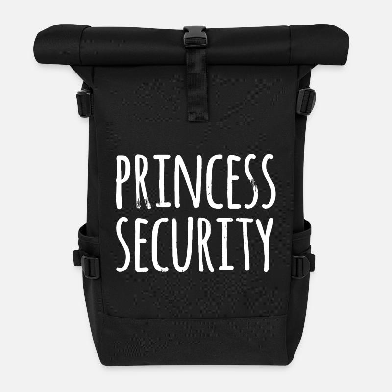 Princess Security Typography - Roll Top Backpack - black