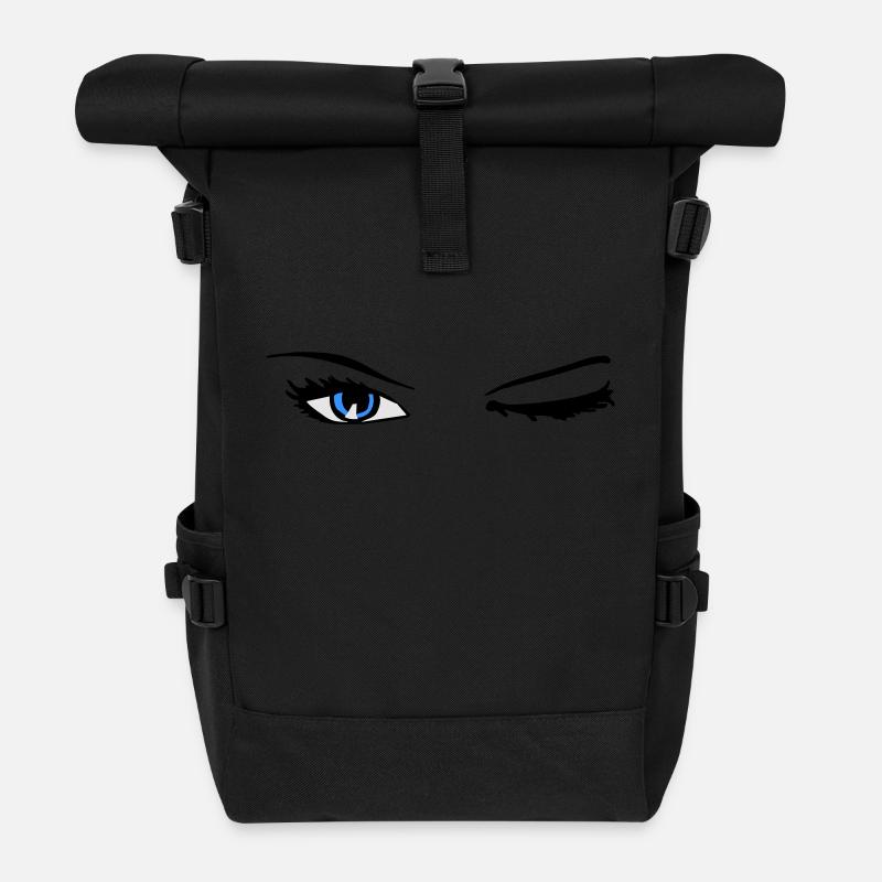 Sexy Eyes , Sexy Augen - Rolltop Rucksack - Schwarz
