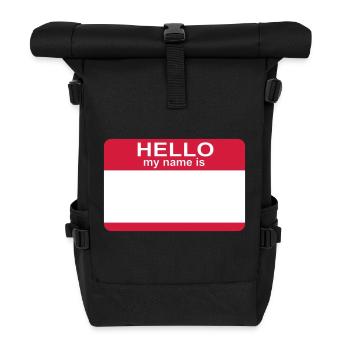 hello my name is - Rolltop Rucksack - Schwarz - Vorne