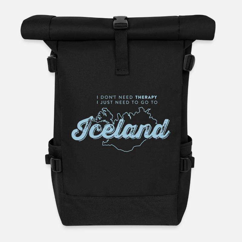 I don't need Therapy, I just need to go to Iceland - Rolltop Rucksack - Schwarz
