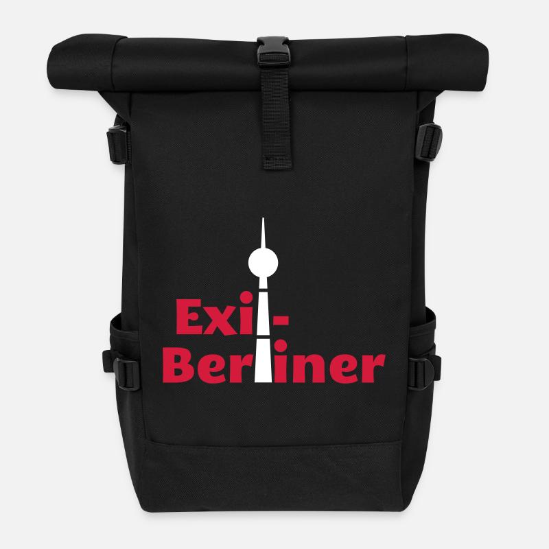 Berlin - Exil-Berliner - Rolltop Rucksack - Schwarz