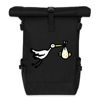 Storch + Baby 3 - Rolltop Rucksack - Schwarz - Vorne