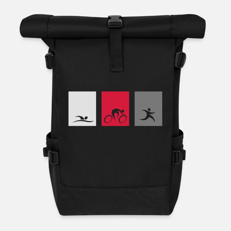 Triathlon Shirt - Roll Top Backpack - black