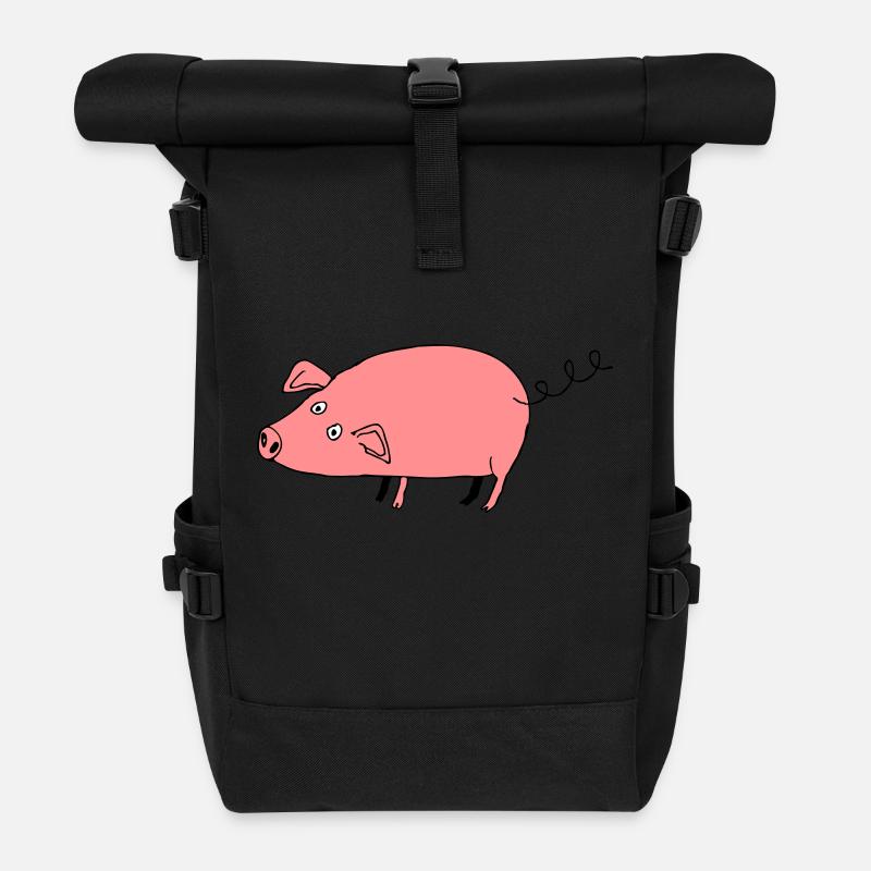 Cochon roz3 - Sac à dos roll top - noir