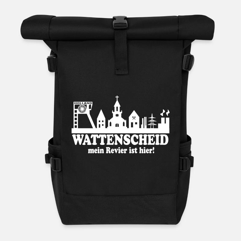 Skyline Wattenscheid - Mein Revier ist hier - Rolltop Rucksack - Schwarz