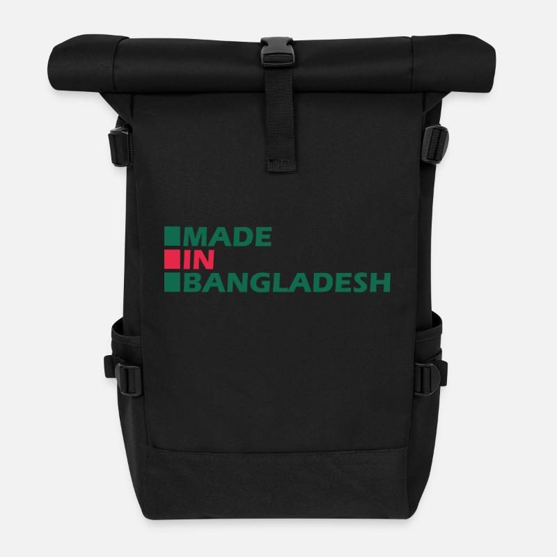 Made in Bangladesh - Rolltop Rucksack - Schwarz