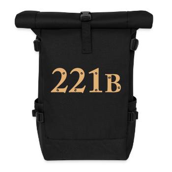 Sherlock Holmes - 221B - Rolltop Rucksack - Schwarz - Vorne