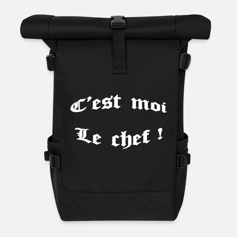 c'est moi le chef ! - Sac à dos roll top - noir