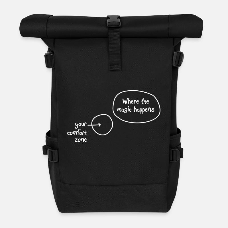 Where the magic happens, Sport, Laufen - Rolltop Rucksack - Schwarz