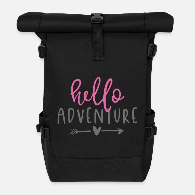Abenteuer-Design - Rolltop Rucksack - Schwarz