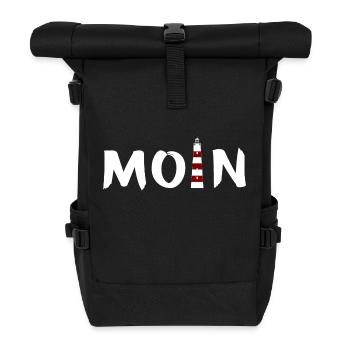 Moin Leuchtturm - Rolltop Rucksack - Schwarz - Vorne