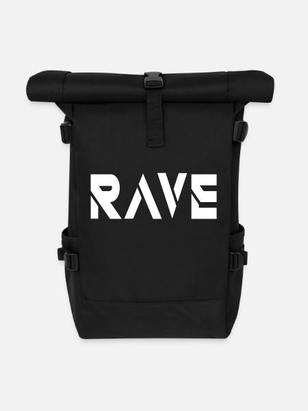 rave - Roll Top Backpack - black