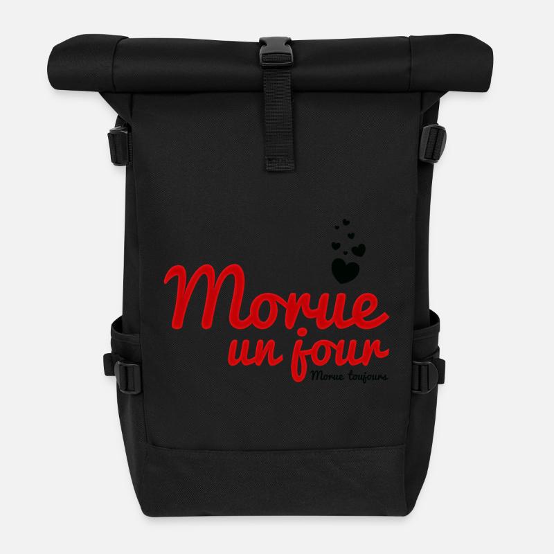 Monique un jour - Sac à dos roll top - noir