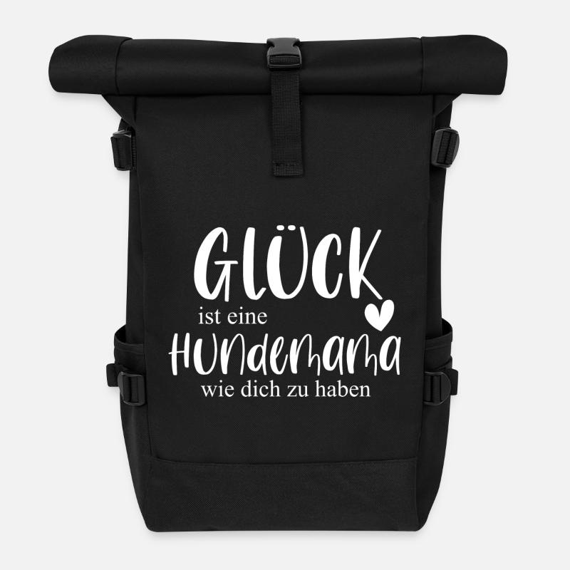 Hundemama Hund Hundemensch Mama Muttertag Geschenk - Rolltop Rucksack - Schwarz