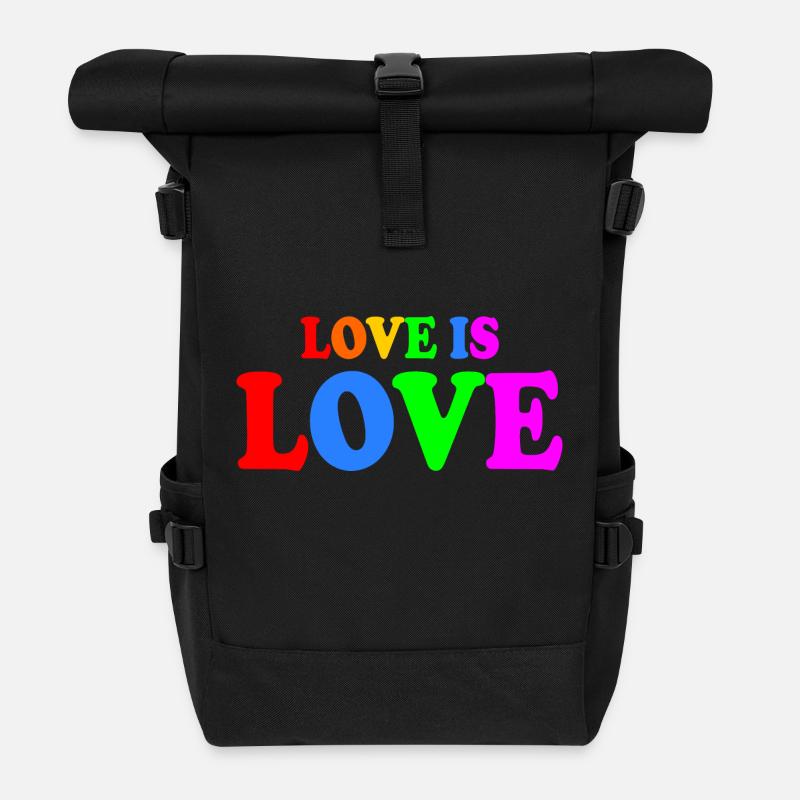 Love is love - Rolltop Rucksack - Schwarz