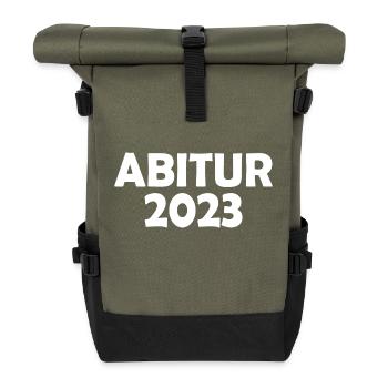 Abitur 2023 - Rolltop Rucksack - Olive/Schwarz - Vorne
