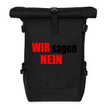 Wir sagen nein - Rolltop Rucksack - Schwarz - Vorne
