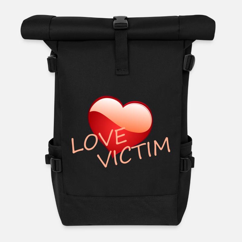 LOVE VICTIM - Rolltop Rucksack - Schwarz