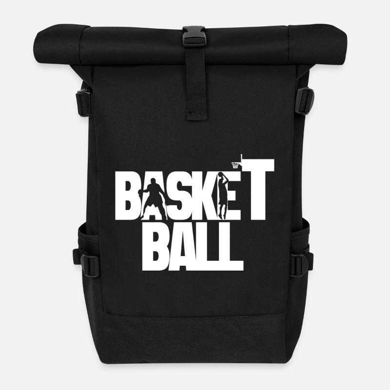 Basketball - Rolltop Rucksack - Schwarz