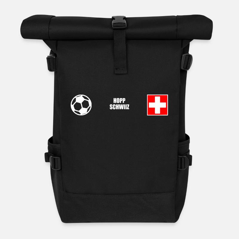 Schweiz - Rolltop Rucksack - Schwarz