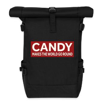 CANDY MAKES THE WORLD GO ROUND - Roll Top Backpack - black - Front