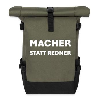 Doers instead of speakers - Roll Top Backpack - olive/black - Front