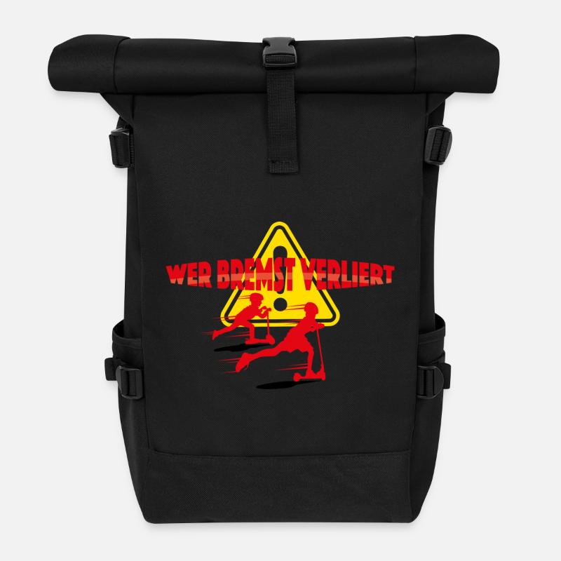 Scooter - tritt voll drauf los - Rolltop Rucksack - Schwarz