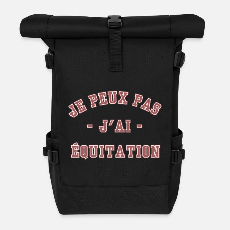Je peux pas j'ai Équitation - Sac à dos roll top - noir