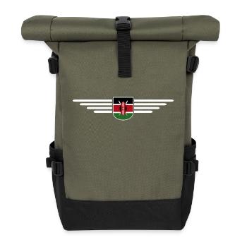 Nairobi Design für Kenia-Liebhaber - Rolltop Rucksack - Olive/Schwarz - Vorne
