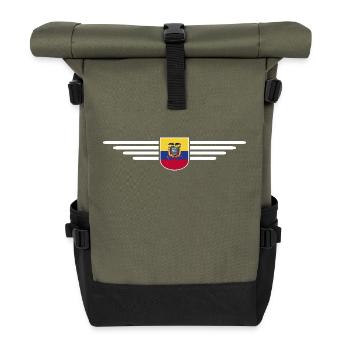 Ecuador Fans T-Shirt Design - Rolltop Rucksack - Olive/Schwarz - Vorne