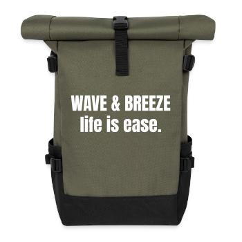 Wave and Breeze life is ease. - Rolltop Rucksack - Olive/Schwarz - Vorne