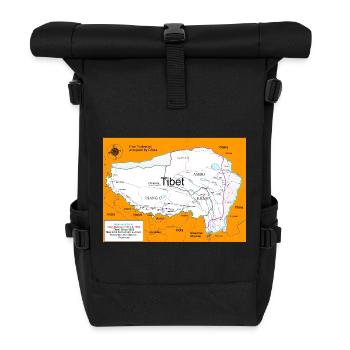 Historical Map of Tibet 1914 - 1950 - Roll Top Backpack - black - Front